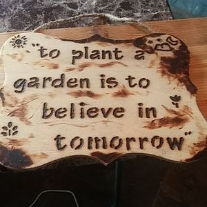 Wood Burnt Hanging Garden Sign